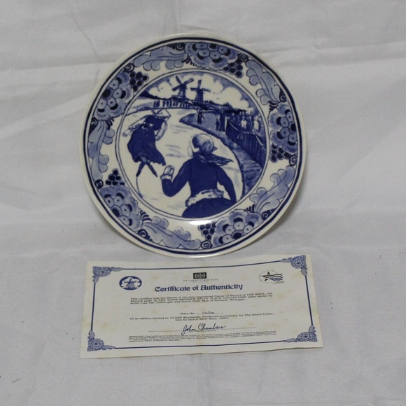 The Ghent Collection.  "The Race". The Hans Brinker Delft Plate Collection. Vtg. - Picture 3 of 5